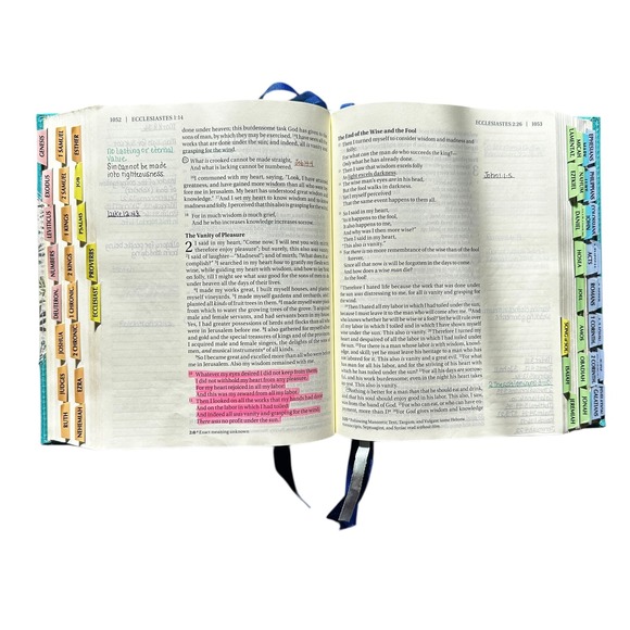 NKJV Journal the Word Bible Cloth Board Thomas Nelson Floral Annotated - Picture 9 of 11